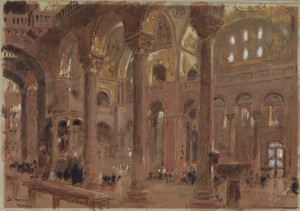 Inside a cathedral